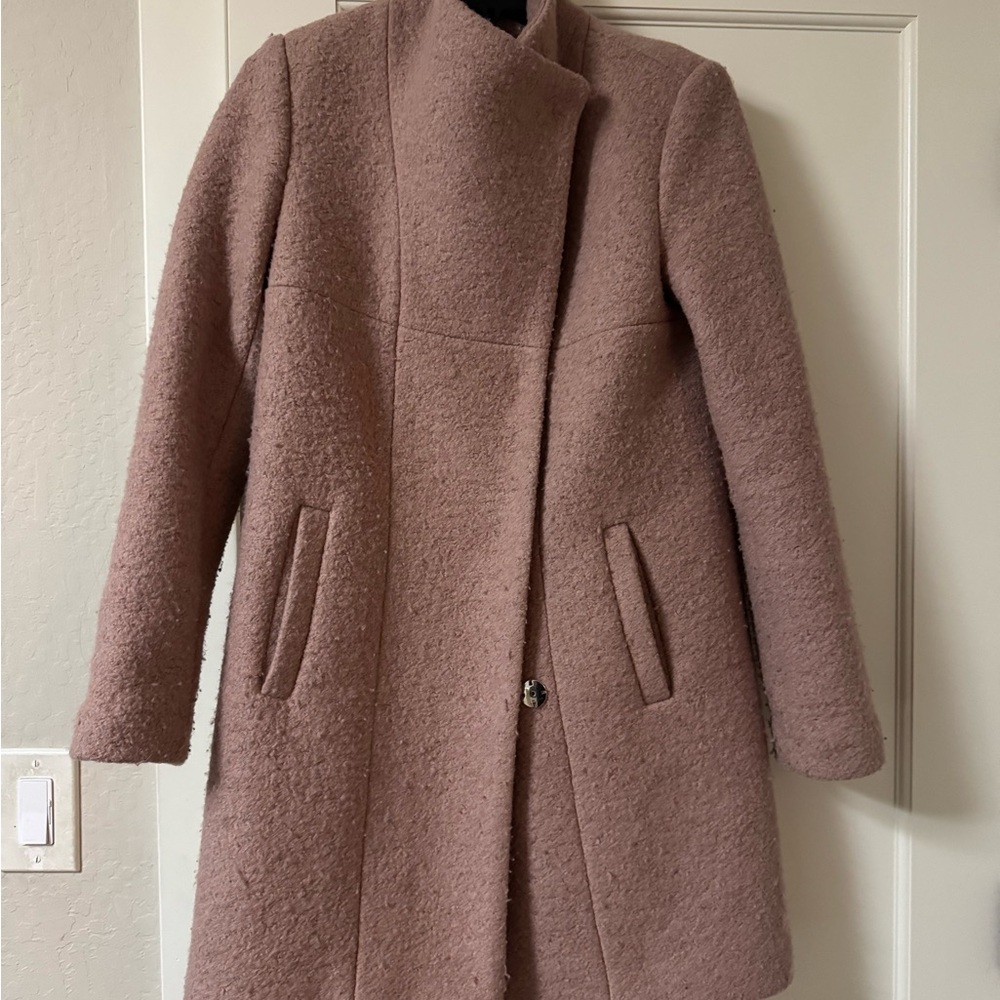 Kenneth Cole Pink Trench Coat with Stand-Up Collar
